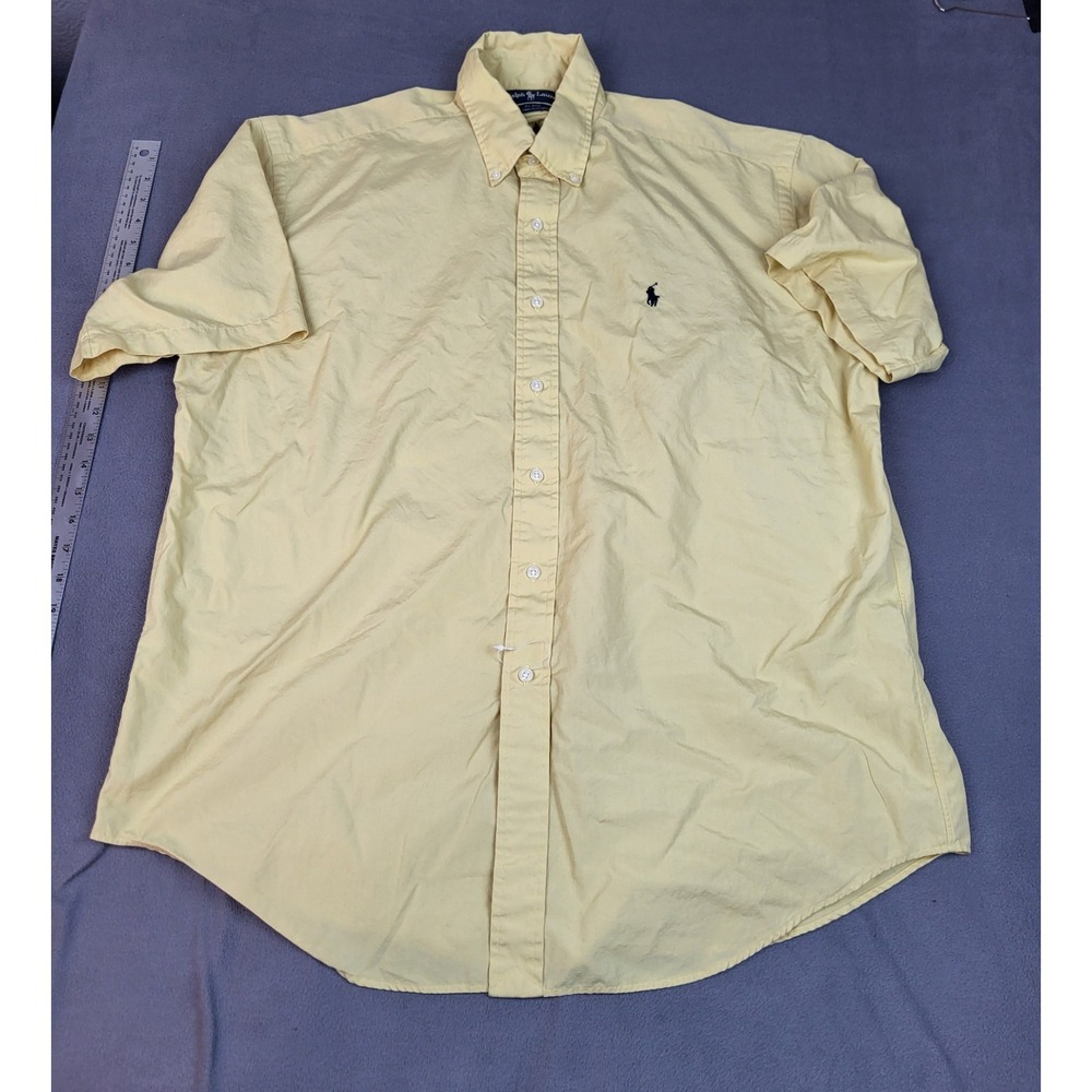Polo Ralph Lauren Shirt Mens Large Yellow‎ Blake Lightweight Outdoor Academia